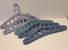 5 Vintage Handmade Crochet Clothes Hangers 3 different colors of Yarn Covered