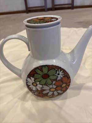 Vintage Japan 1970s Noritake Younger Image Culebra Floral Teapot Coffee Pot