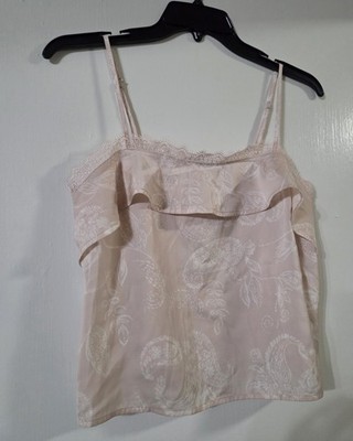 Brand New Womens Express Pink & White Paisley Cami/Camisole Tank Top Size XS 