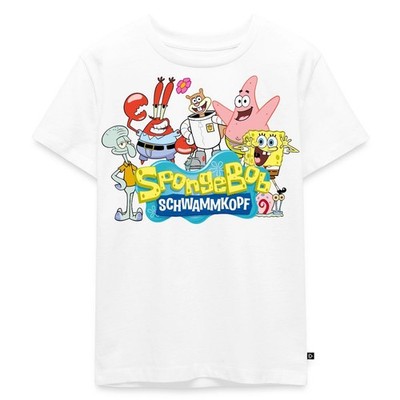 SpongeBob Schwammkopf Logo Patrick Thaddäus Krabs Kinder Premium Bio T-Shirt