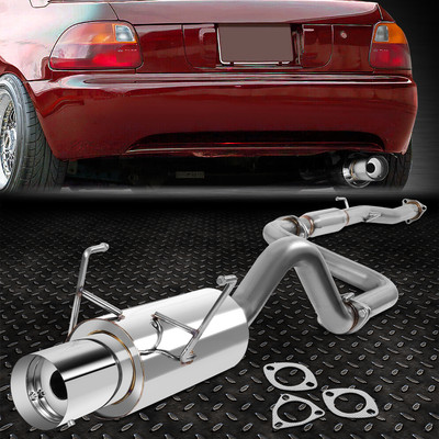 STAINLESS CATBACK EXHAUST SYSTEM 4.5'' TIP MUFFLER  FOR 93-97 DEL SOL Si EG1