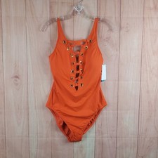 Bleu Rod Beattie Swimsuit Sz 8 Piece Free Spirit Lace Up NEW