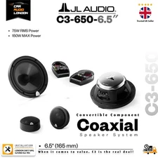 JL Audio C3-650 6.5" Convertible Component/Coaxial Car Speakers Pair 150W RMS