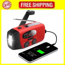 Radio de Emergencia con Manivela Linterna LED Radio Meteorologica Portatil AM/FM