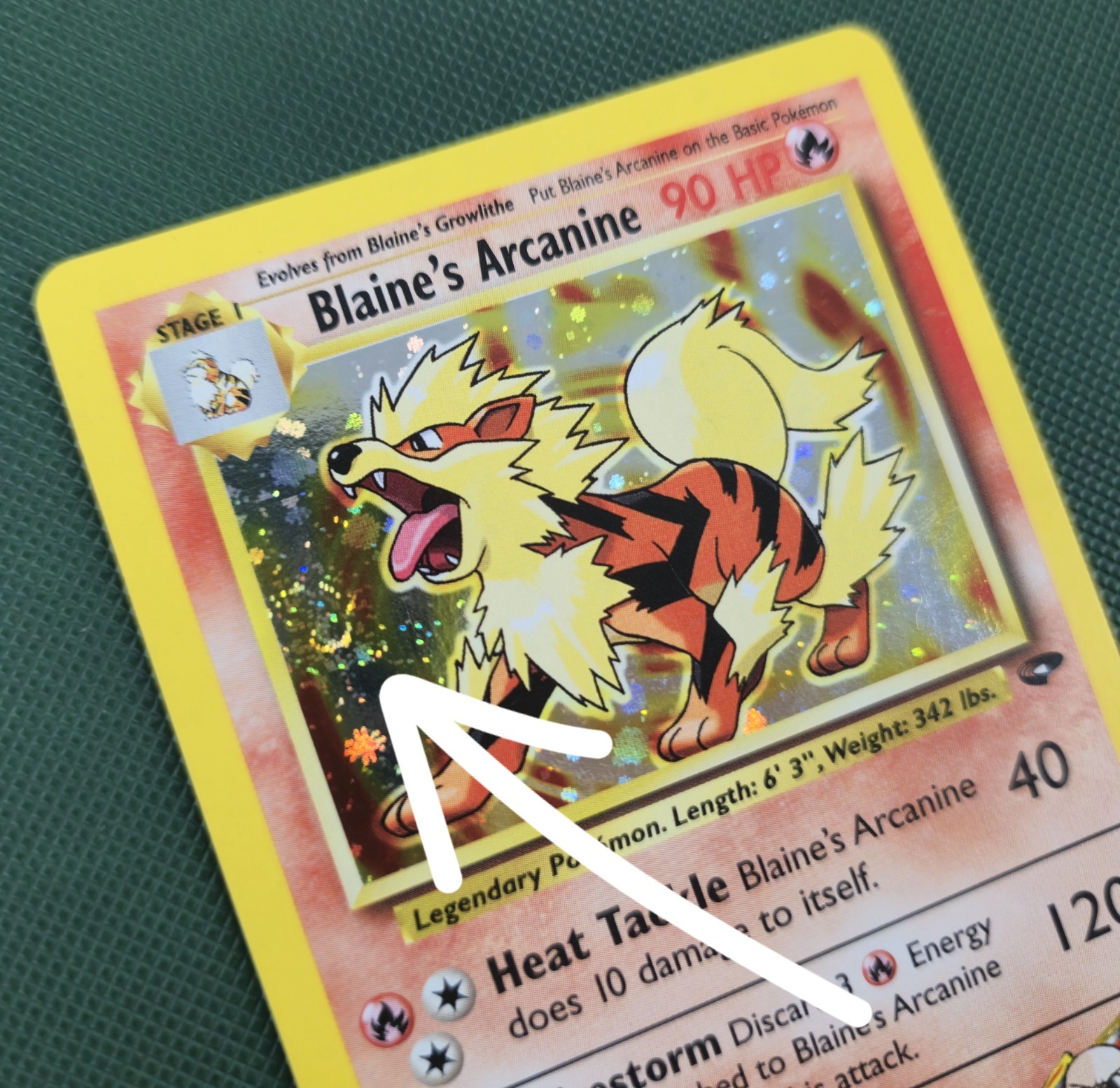WHOLE SWIRL 🌀💫 LP Blaine’s Arcanine 1/132 Gym Challenge Holo 2000 Pokemon Card