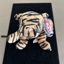 1995 Ty Beanie Baby Stripes the Tiger Mint with Tag and Tag Protector