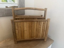 Vintage Bamboo Magazine Holder Home Decor Mid Century Modern