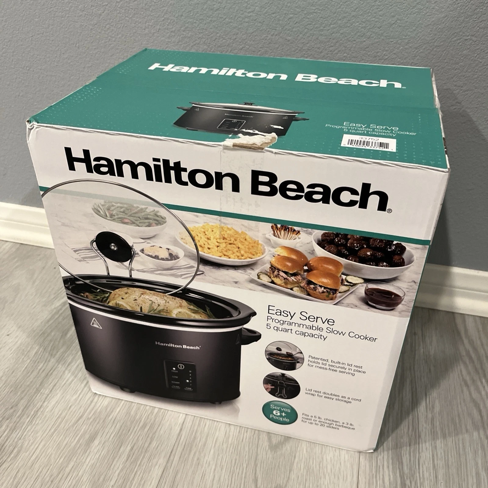 Slow Cooker Crock Pot 5 Quart Black Qt Manual Large Hamilton Beach New Portable