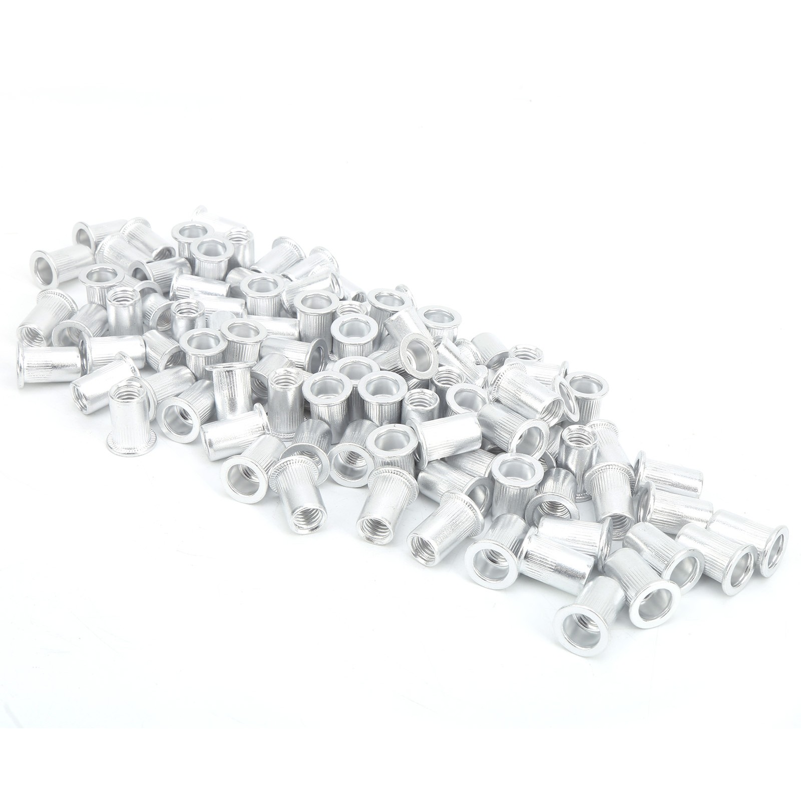 100Pcs Pull Riveting Nuts Aluminum Flat Head Vertical Hardware Accessories