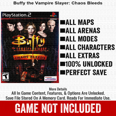 Buffy the Vampire Slayer Chaos Bleeds 100% PS2 Memory Card All CHEATS ITEMS