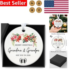 Merry Christmas Grandma Grandpa Ornament, Special Grandparent Baby Announcement