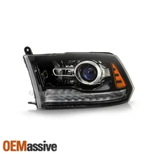 Fit 16-18 Ram | 19-23 1500 Classic Projector LED Headlights Black Driver Housing