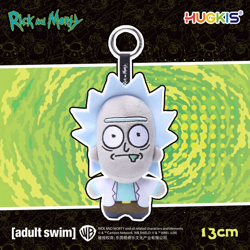 HUGKIS Official Rick and Morty Plush Keychain Bag Charm Doll Cute Gift Toy