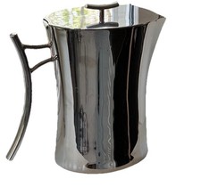 Sambonet Bamboo Stainless Steel Coffee Pot, Italy Modernist Server Pitcher w Lid