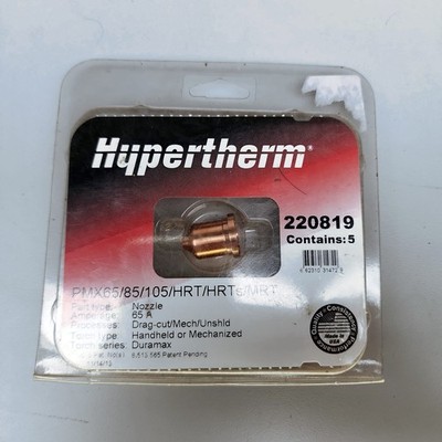 Hypertherm 220819 Nozzles Powermax 65/85/105/HRT 65A Genuine 5pc Duramax  