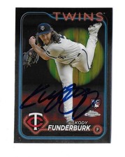 2024 TOPPS CHROME #297 KODY FUNDERBURK TWINS AUTOGRAPHED SIGNED BASEBALL CARD RC