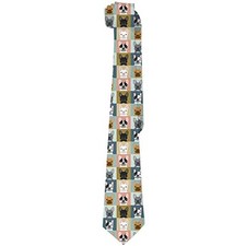 Men's Novelty Necktie Funny Animal Skinny Ties Gifts for Cute French Bulldog