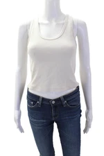 Perfect White Tee Women Cropped Basic White Tank Size S