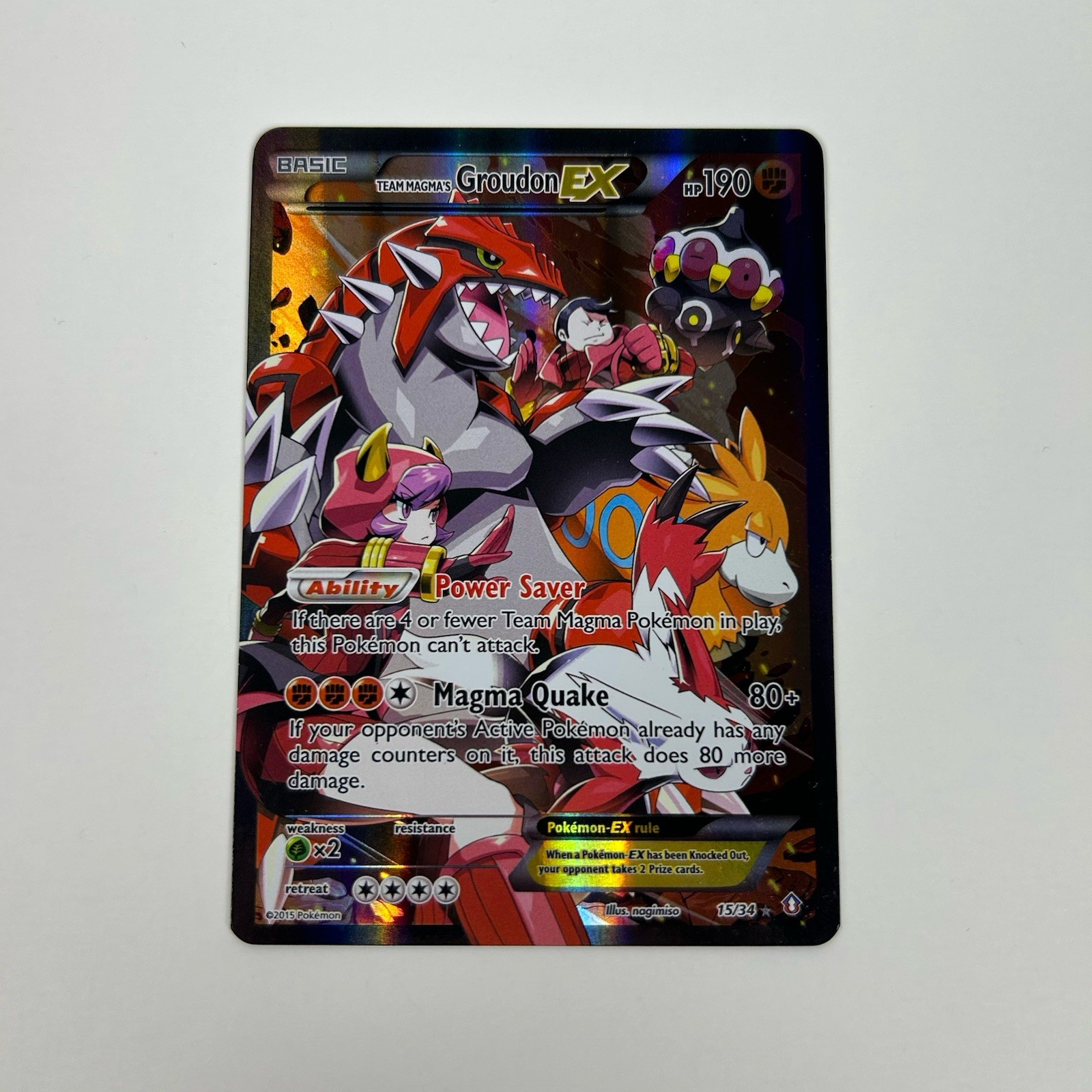 Pokémon TCG Team Magma's Groudon EX 15/34 Double Crisis Holo LP