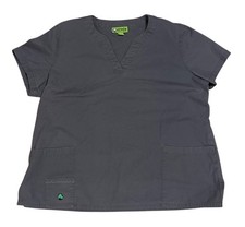 Crocs Scrub Top Medical Apparel XXLT Charcoal Grey Short Sleeve V-Neck Pockets