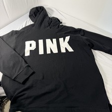Victoria Secret Black PINK Sweatshirt Hoodie Sz M