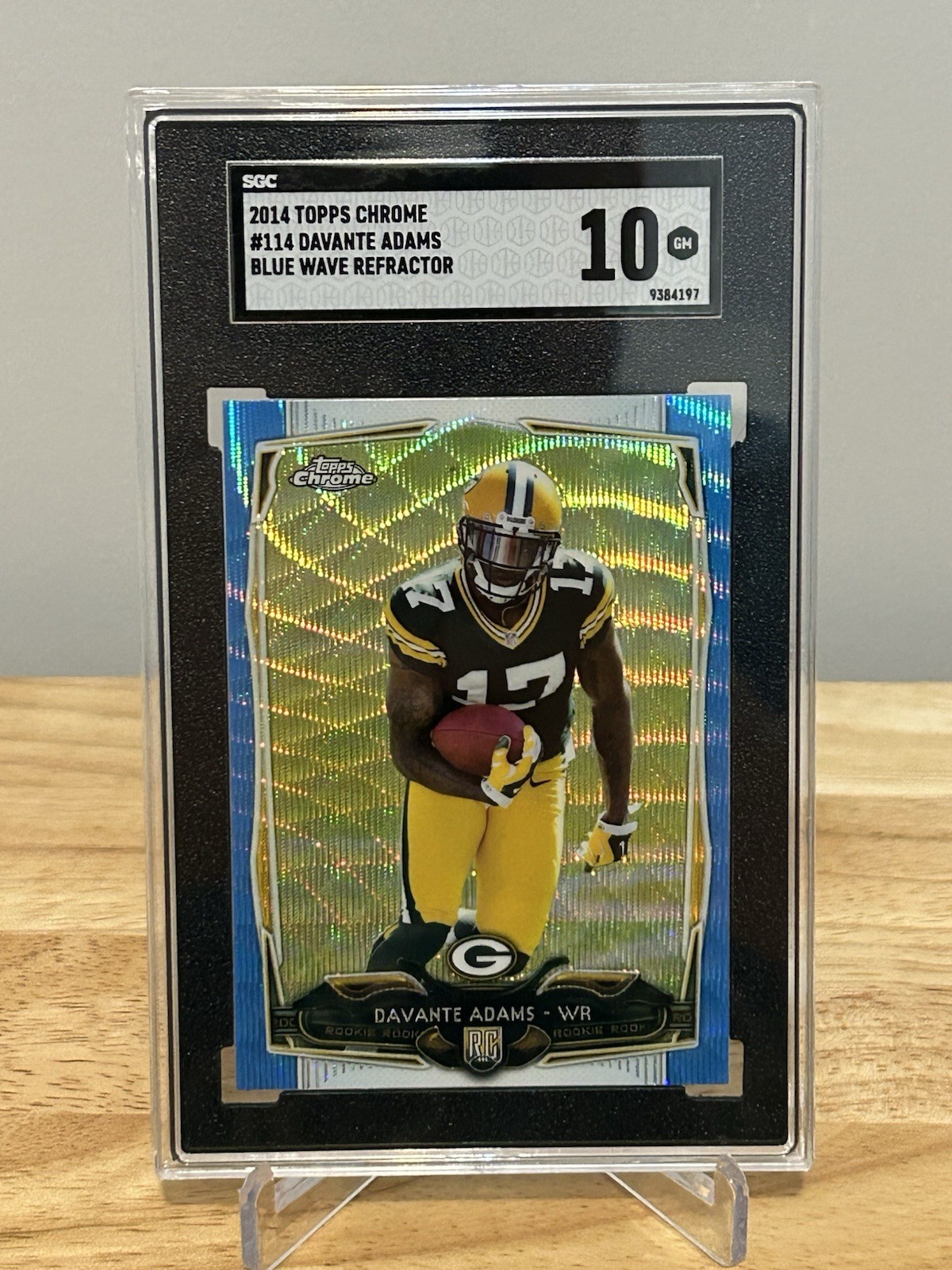 DAVANTE ADAMS 2014 ROOKIE RC TOPPS CHROME #114 BLUE WAVE REFRACTOR SGC 10