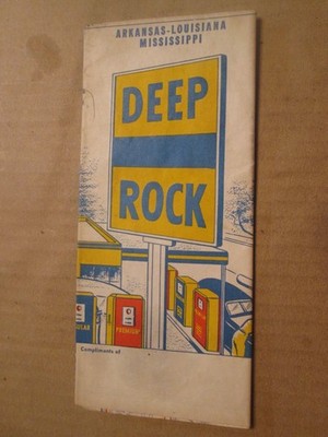 Deep Rock Oil Corporation Road Map of Arkansas Louisiana Mississippi 1950