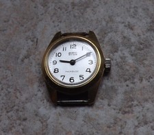 BWC SWISS INCABLOC Uhr Damenuhr Armbanduhr Damen 17 Jewels Vergoldet läuft