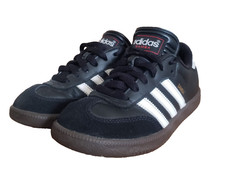 Adidas Samba Boy  s/ Youth Indoor Soccer Shoes Size 2.5 Black and White Sneakers