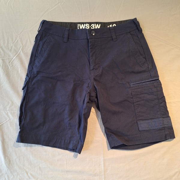 FXD Women's Stretch Utility Cargo Work Shorts Size 12 Blue Tradie Work Wear