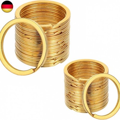 Giantree 40 Stück Schlüsselringe Gold Edelstahl, 2 Größen ?25mm 30mm Flache Sch
