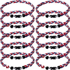 Zeyune 12 Pcs 18" Baseball Necklace for Boys Three Braided Rope Tornado Titan...