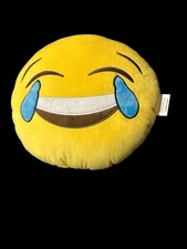 Laughing Emoji Plush Stuffed Pillow Blue Tears Smiling Emoticon