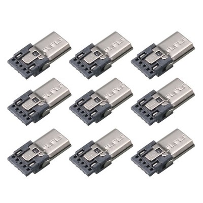 10PACK Micro USB Jack Socket Jack Port Solder Connector Type B Male 5 Terminal