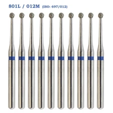 Dental Diamond Burs FG Surgical Length Bur Round Ball  801L/012M BR-L45 Standard