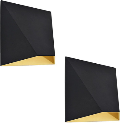 Modern Outdoor LED Wall Sconce, 3CCT, Waterproof, 2 Pack, Black & Gold