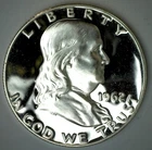 1962 Franklin Silver Proof Half Dollar Frosted Cameo Coin 50-Cents Beautiful 50c