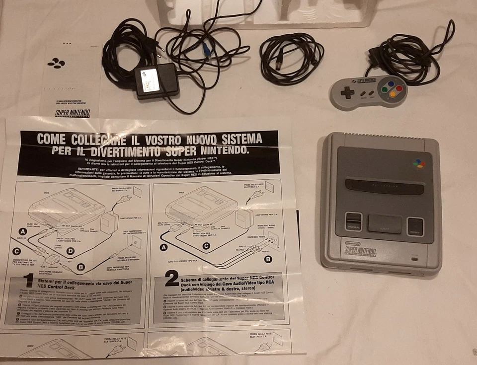 SNES Super Nintendo Power Station 16 Bit Console Pal Version GIG - Immagine 2 di 4