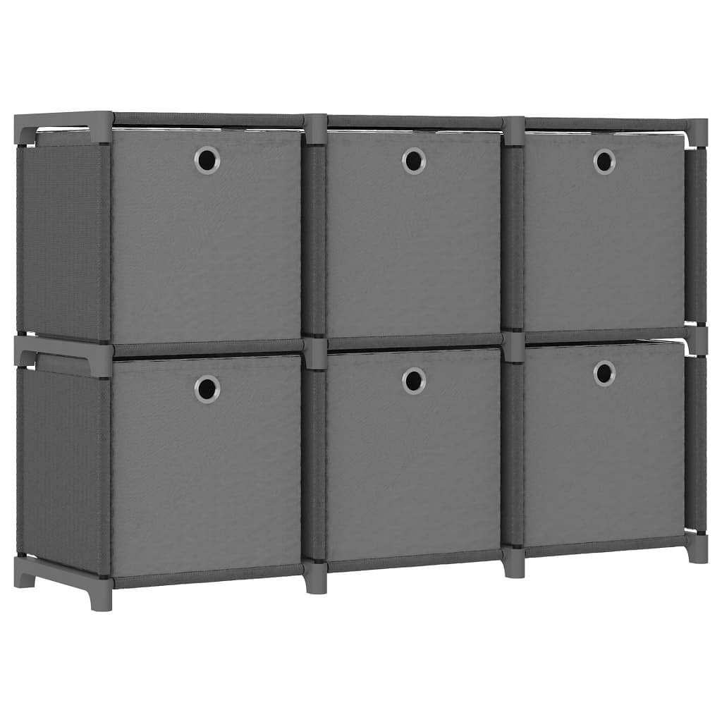 Grey Polyester Fabric Display Shelf with Steel Frame Medium Size
