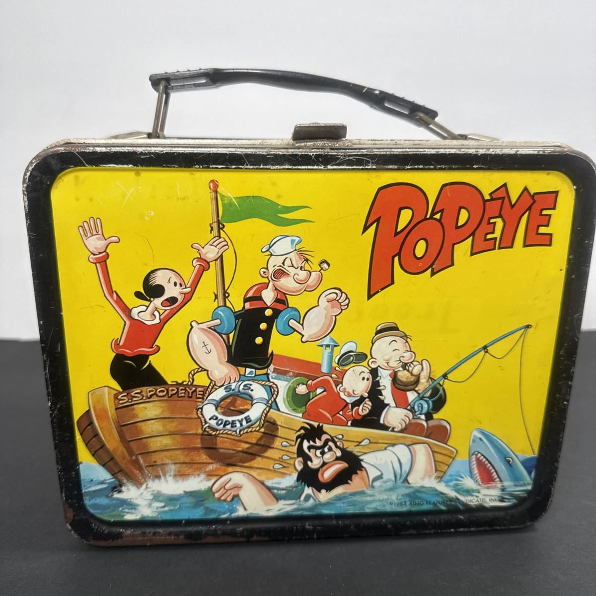 ヴィンテージ　ポパイ メタル　ランチボックス　1970年代　貴重 Popeye Lunch Box Indiana Collectible Metal Lunchboxes (Pre-1970