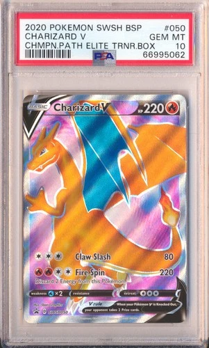 2020 POKEMON SWSH BLACK STAR PROMO #050 CHARIZARD V PSA 10