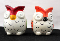 Eulen - 2 StüCk - Dekofigur - Speckstein - 7,5 X 5,5 Cm