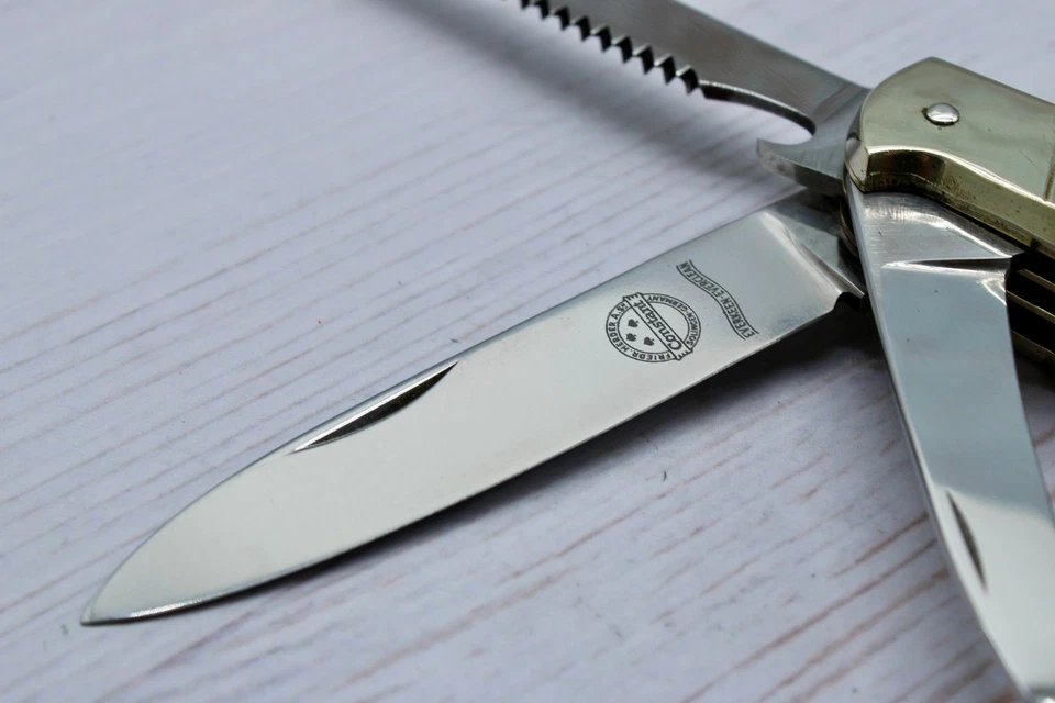 FRIEDR VINTAGE. CUCHILLO HERDER CONSTANT STAG SAWBLADE ALEMÁN STAG LOCKBACK SIN USAR Foto 4 de 4