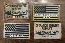 OPERATION INHERENT RESOLVE GROUP OF 4 PATCHES / FLAGS - NO HOOK BACK NEW