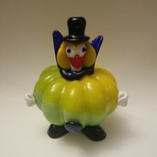 Statuina pagliaccio zucca soffiato a mano VETRO ARTISTICO MURANO vintage Italia 8"