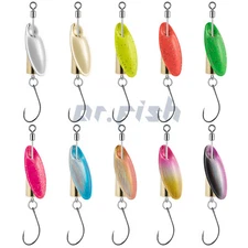10pcs Fishing Spinner Lures Kits #8 Single Hook Blades Spinnerbait Spoon Bass
