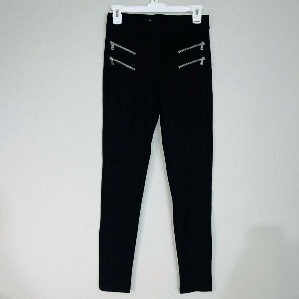 Zara Basic Black zip Pants - image 2