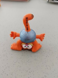 Vintage Garfield Kopfständer Carry Bully mit Druck Whats Up 80er TV