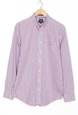 GANT NEW HAVEN OXFORD Shirt Men Size L Regular Fit Easy Care Long Sleeve VR3007