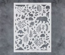 Forest Pattern Wall Stencils Stencil Template Reusable for Woodland Nursery Deco